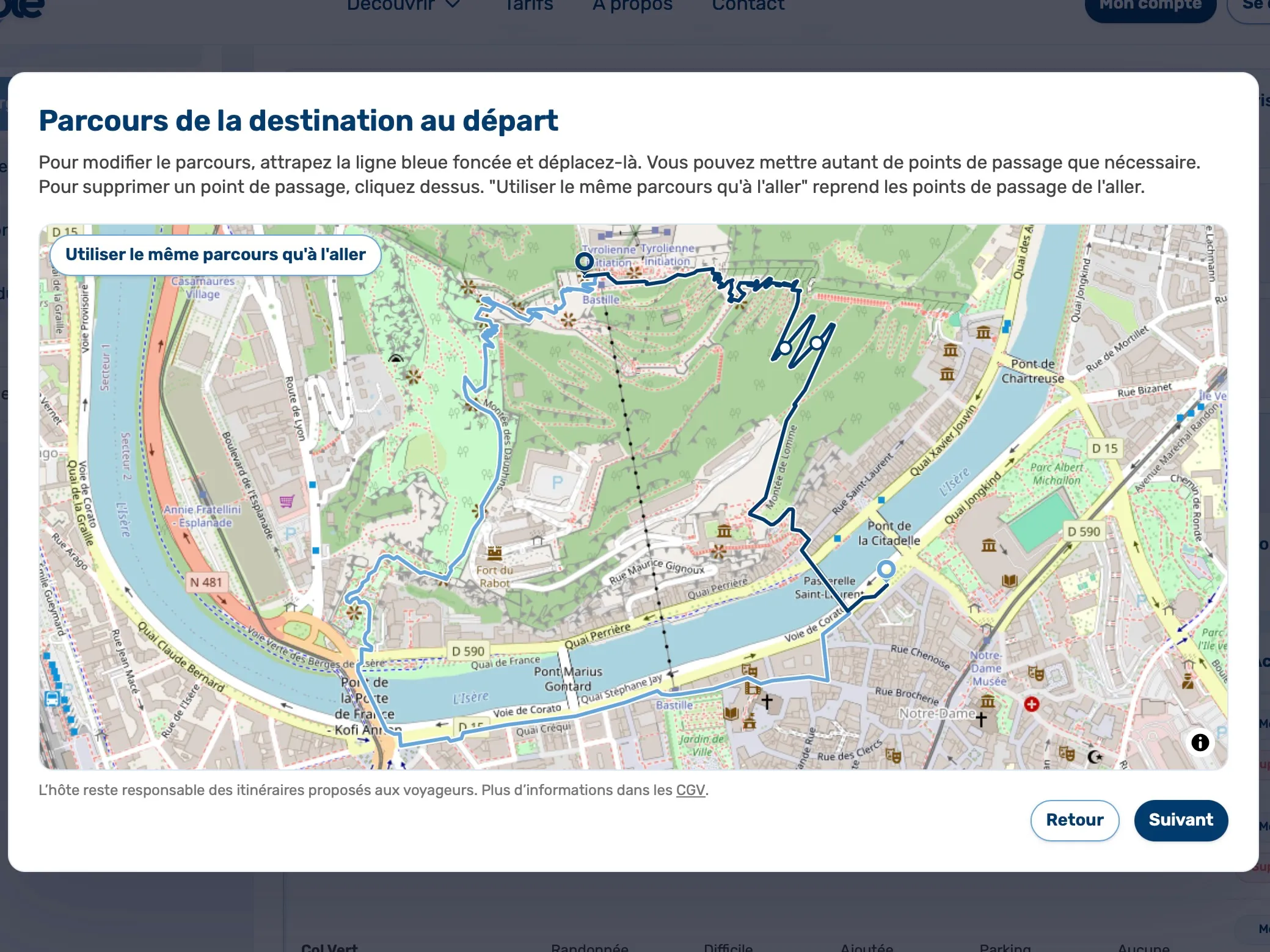 Itinéraire structuré pour les voyageurs dans Logenote