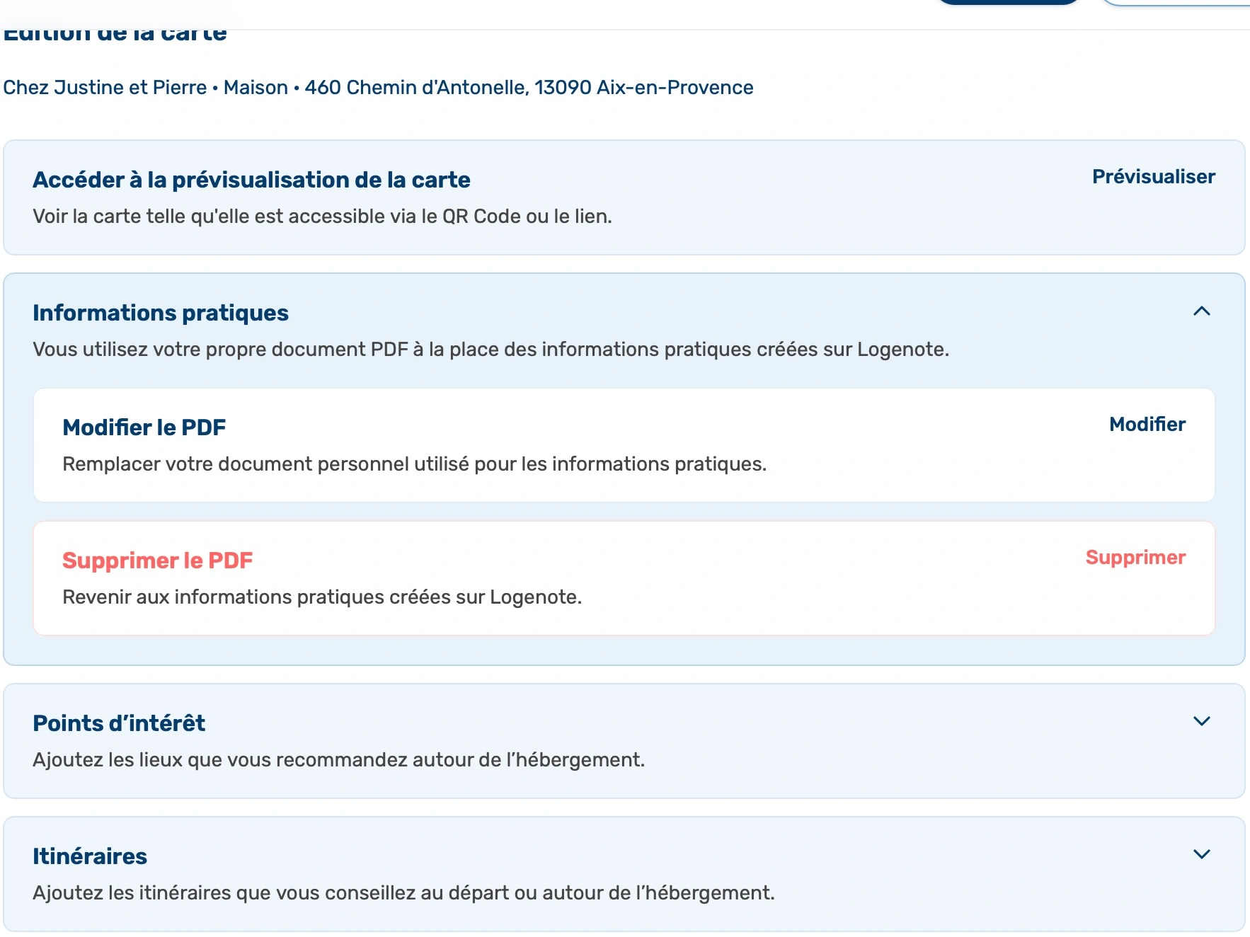 Supports existants utilisés pour préparer une carte Logenote
