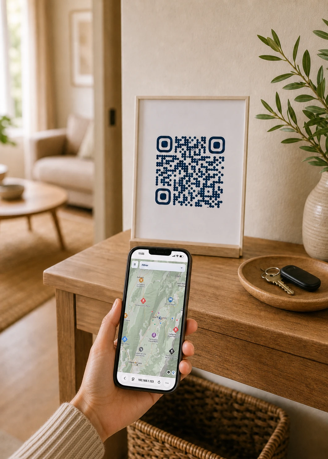 QR Code Logenote présenté dans un hébergement