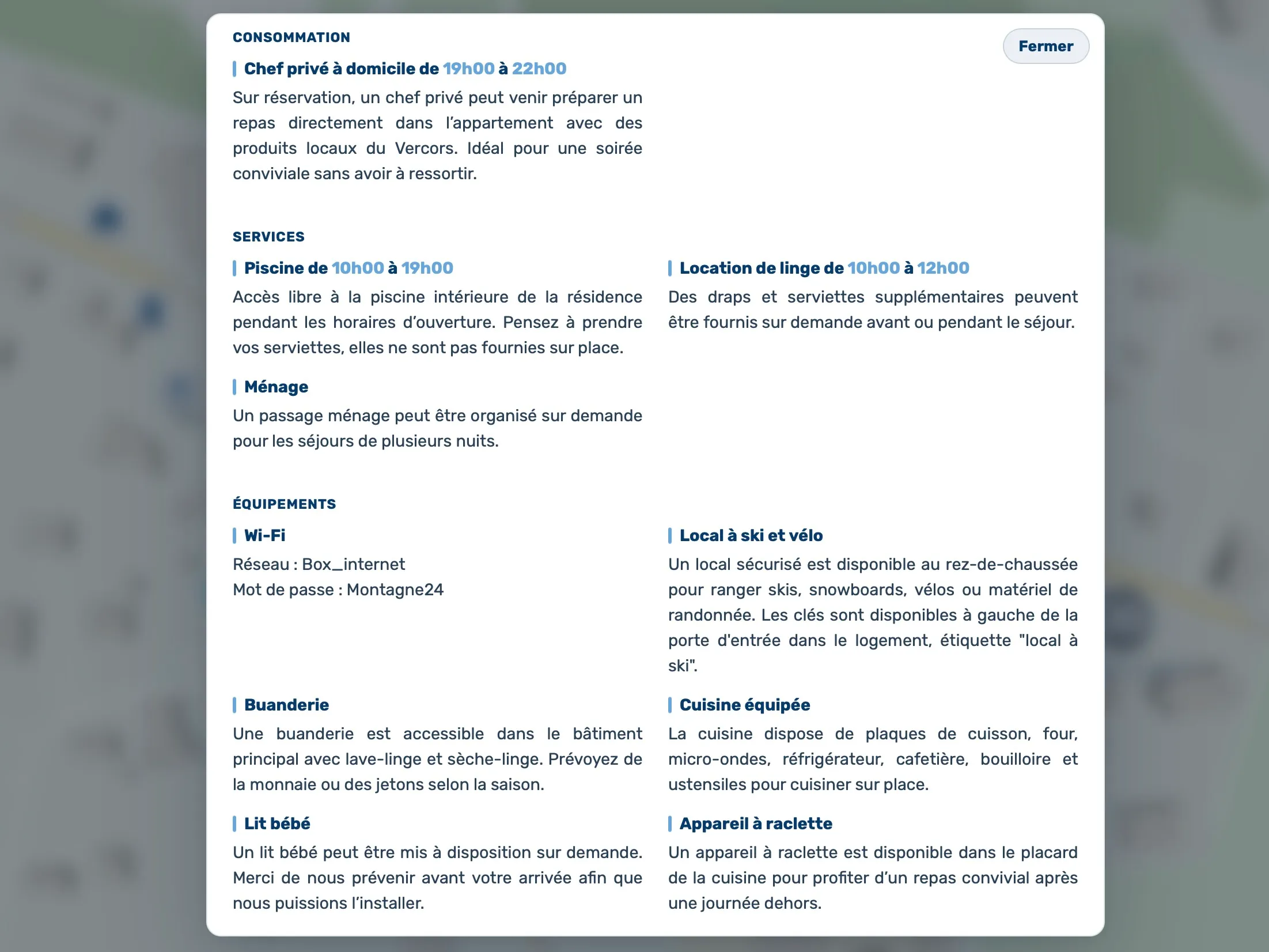 Carte interactive Logenote consultée pendant le séjour