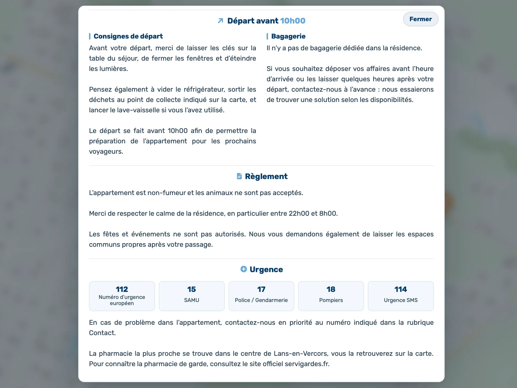 QR Code permettant d’ouvrir les informations pratiques de l’hébergement