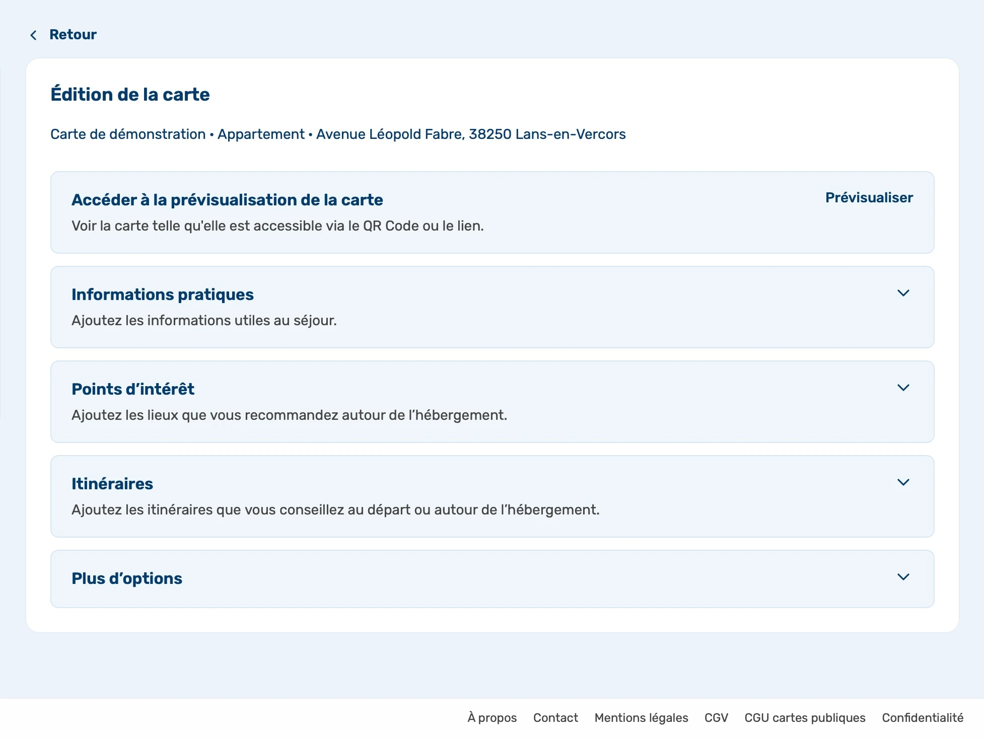 Carte Logenote avant modification depuis l’espace compte